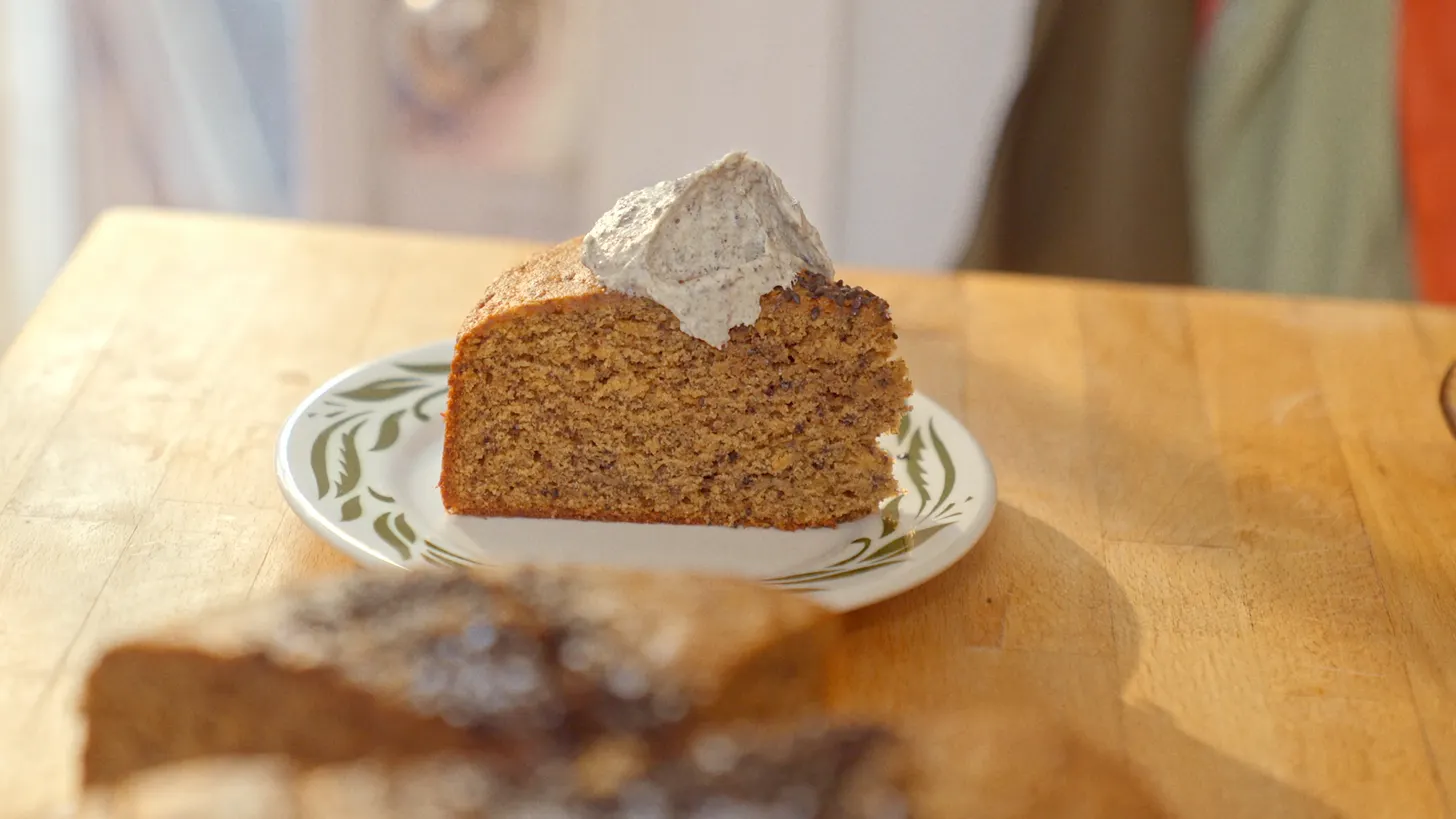 Brown Butter Black Sesame Banana Bread Cake