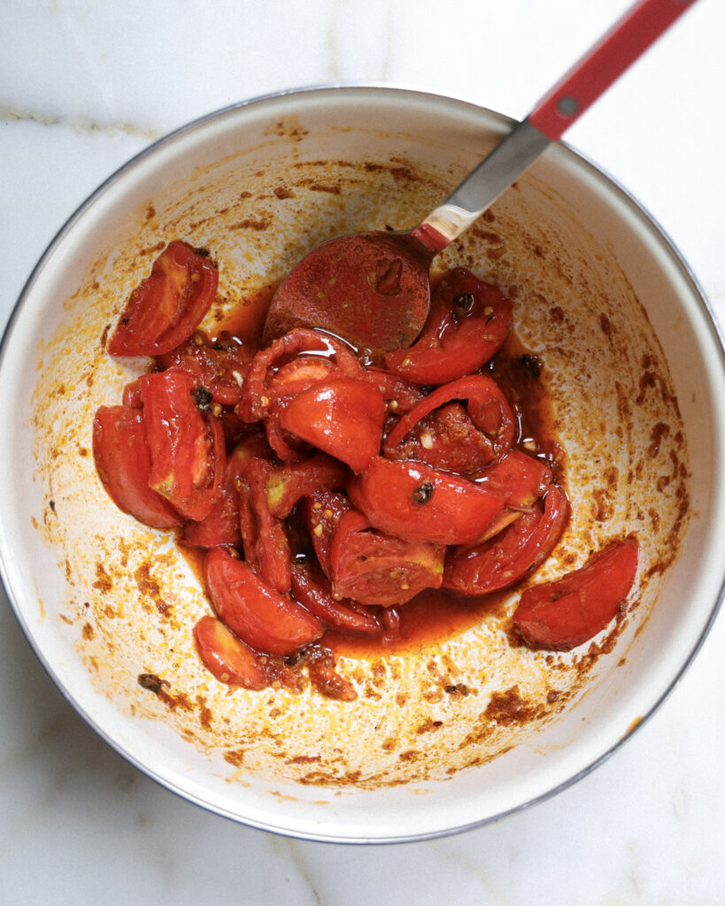 Tomatoes tossed in an infused olive oil.