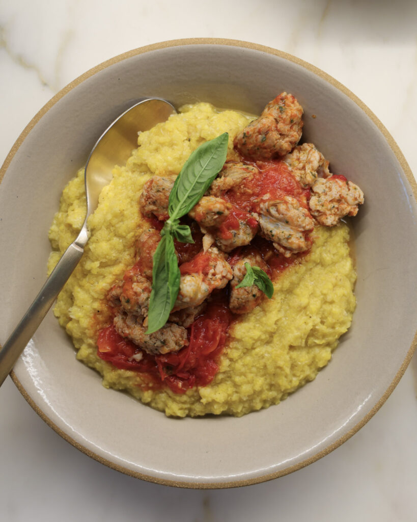 Fresh Polenta and Spicy Tomato Sausage